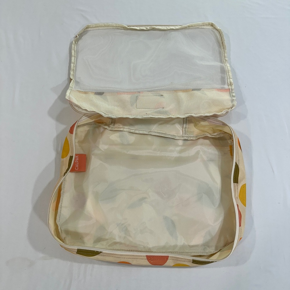 CALPAK Packing Cube Travel Organizer Citrus Fruit Print Lemon Orange Cream - Picture 9 of 11